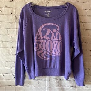 Kidrobot Rare Retro Logo Print Tagless Purple Sweatshirt MEDIUM